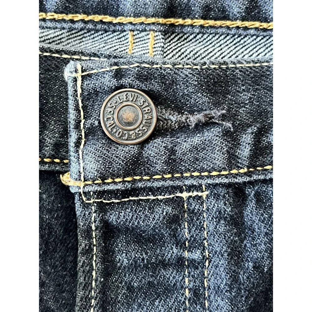Levi's 501-0226 Jeans Black Stonewash Button Fly Straight Leg 40x32 actual:37x29
